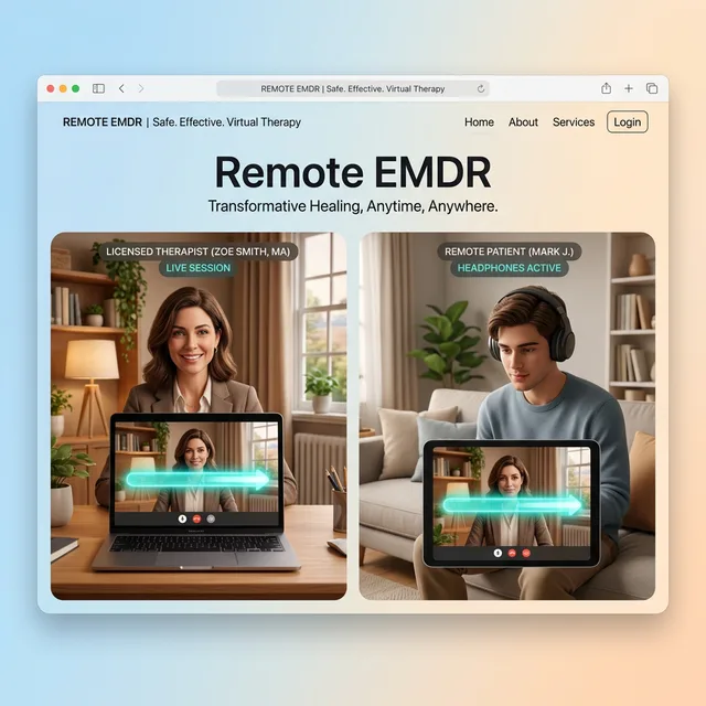 Online EMDR Session — therapist controls BLS remotely